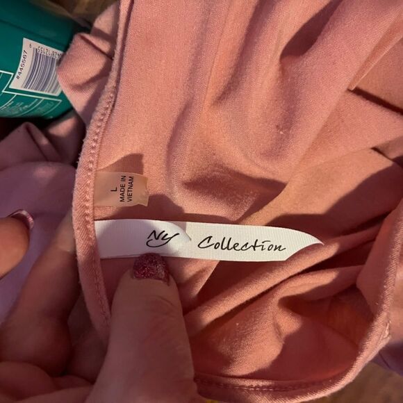 Ny Collection Large Pink Top With Tie Blouse - Picture 10 of 13